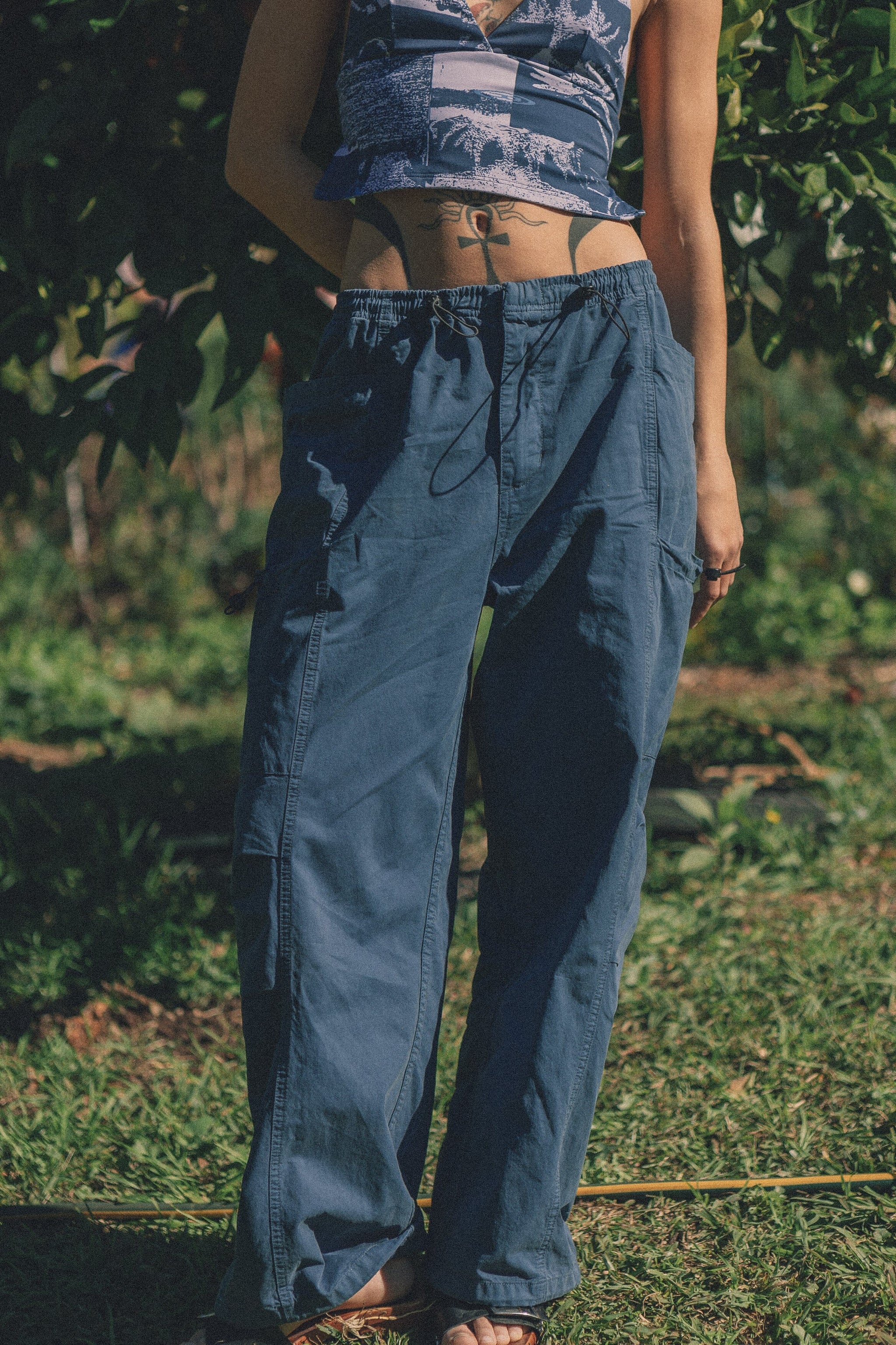 Women's Organic Cotton Vintage Wide Carpenter Pants in Denim Co Tobacco  Brown