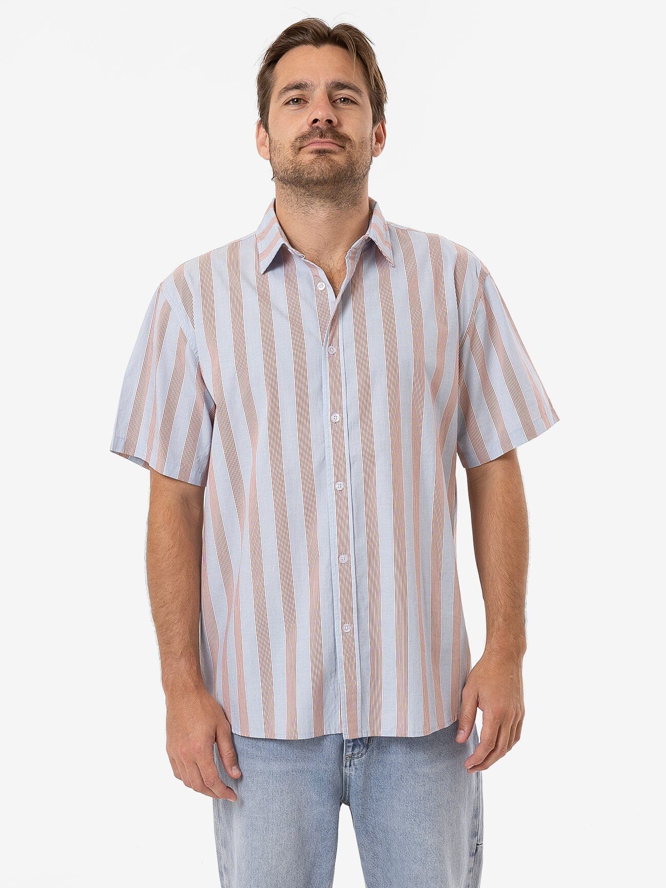 Mens Porter Short Sleeve Shirt - Sky Blue
