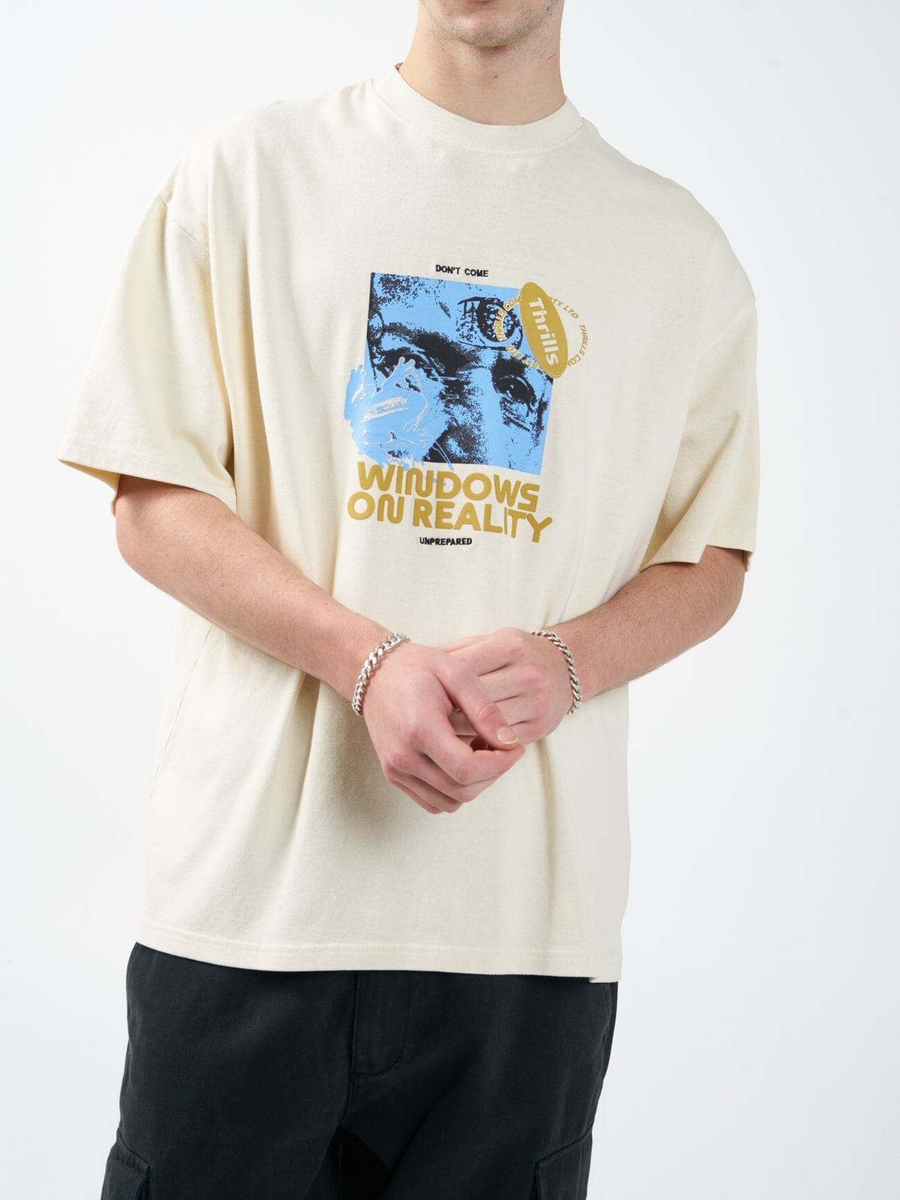 Windows On Reality Oversized Fit Tee - Natural