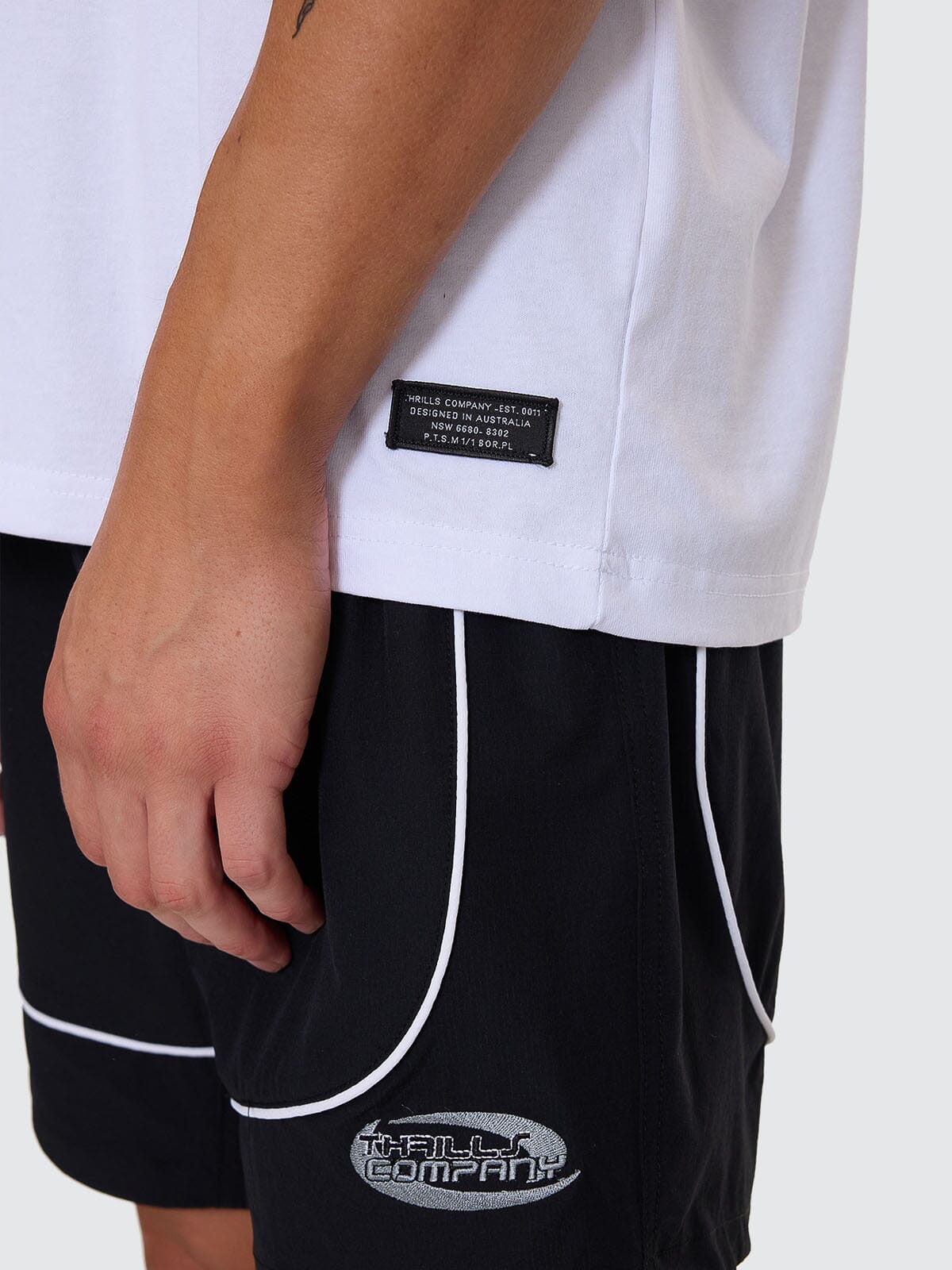 Thrills Military Oversize Fit Tee - White