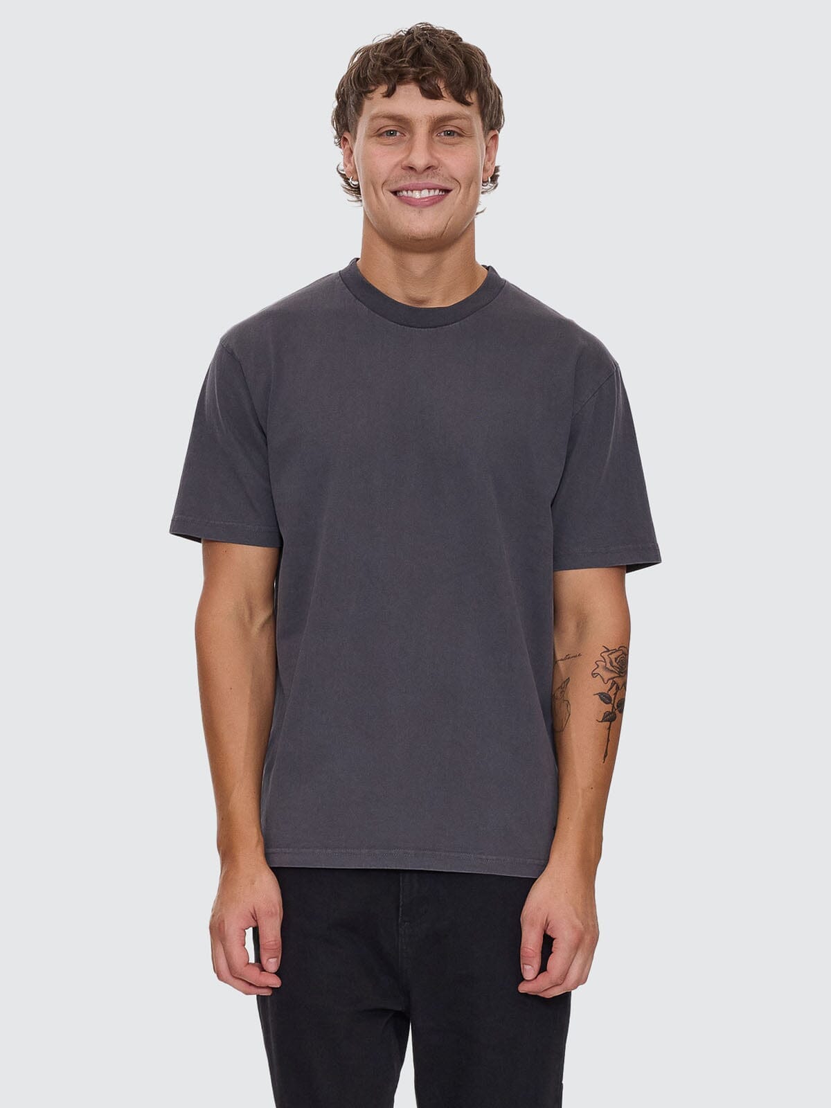 Thrills Military Oversize Fit Tee - Dark Charcoal