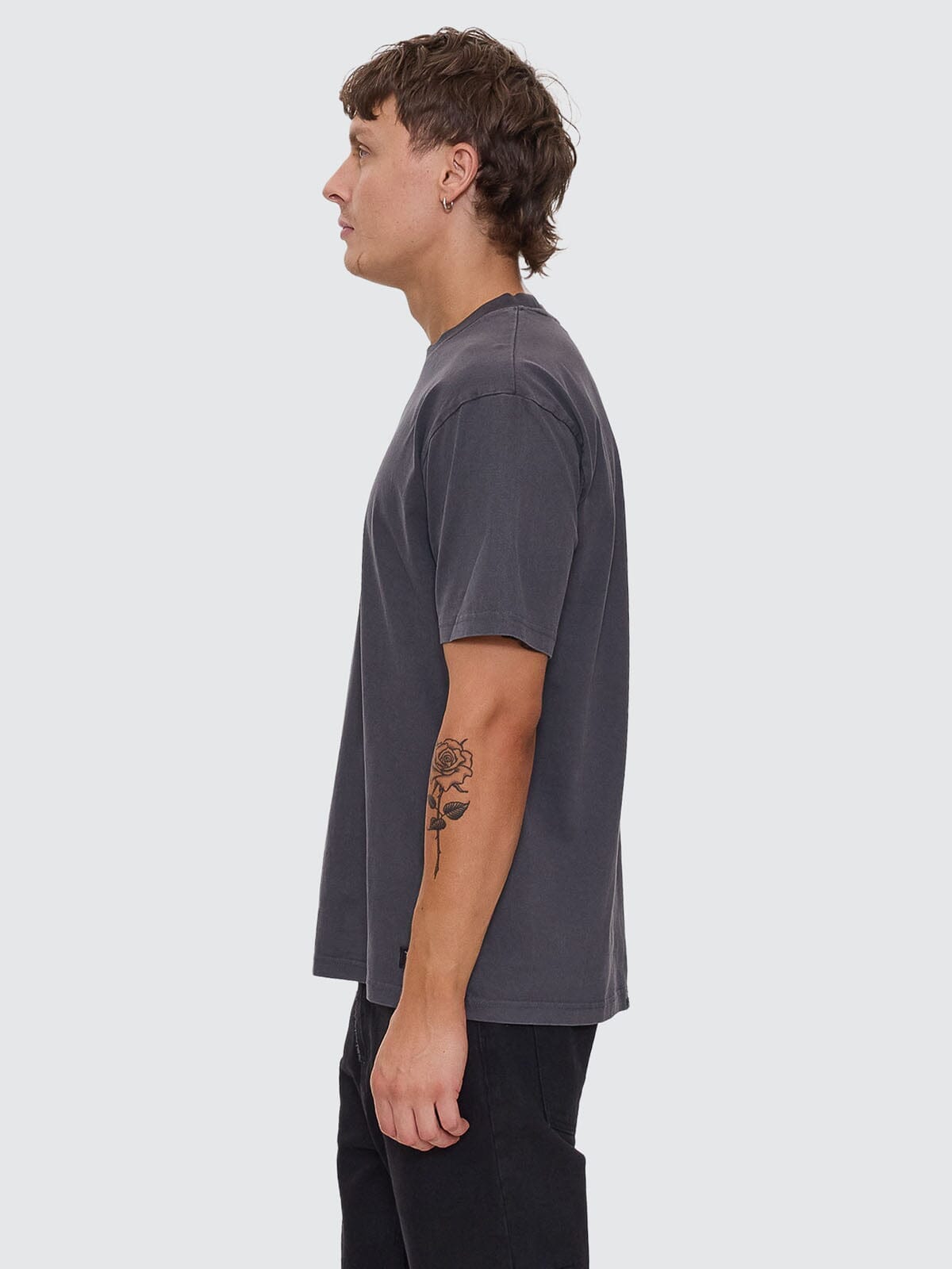 Thrills Military Oversize Fit Tee - Dark Charcoal