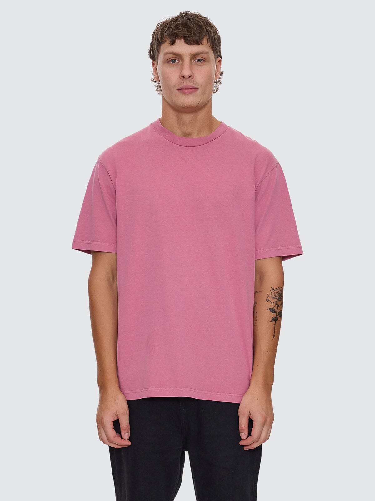 Thrills Military Oversize Fit Tee - Heather Rose