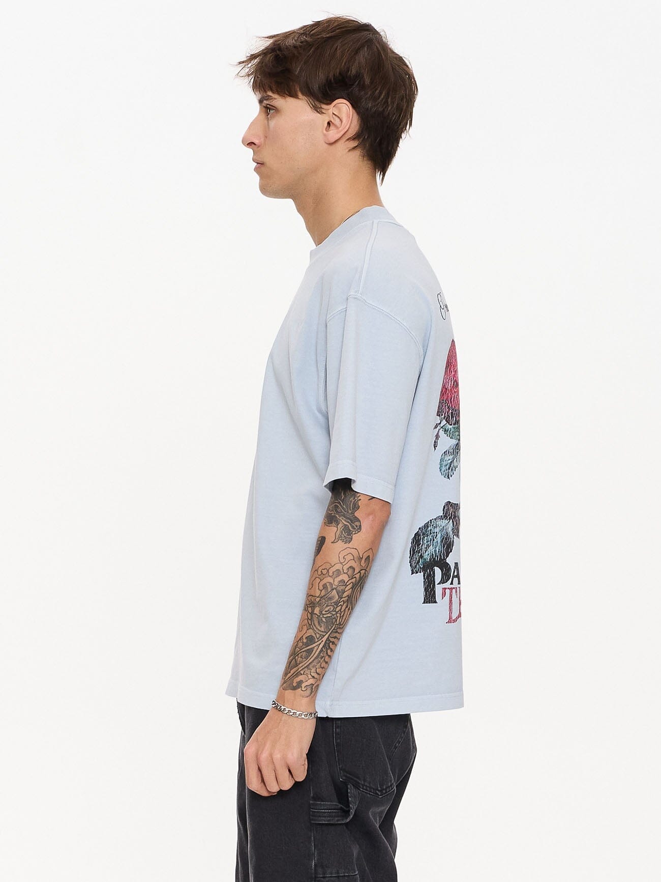 Paradise Valley Box Fit Cropped Tee - Baby Blue