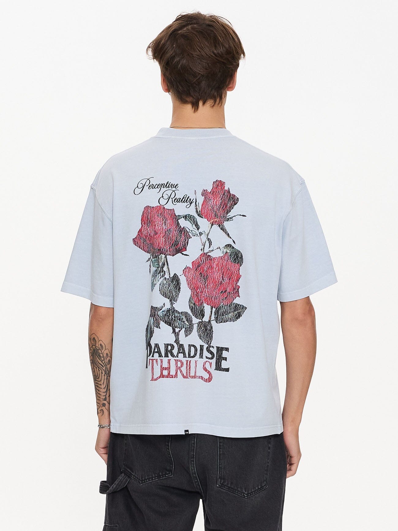Paradise Valley Box Fit Cropped Tee - Baby Blue