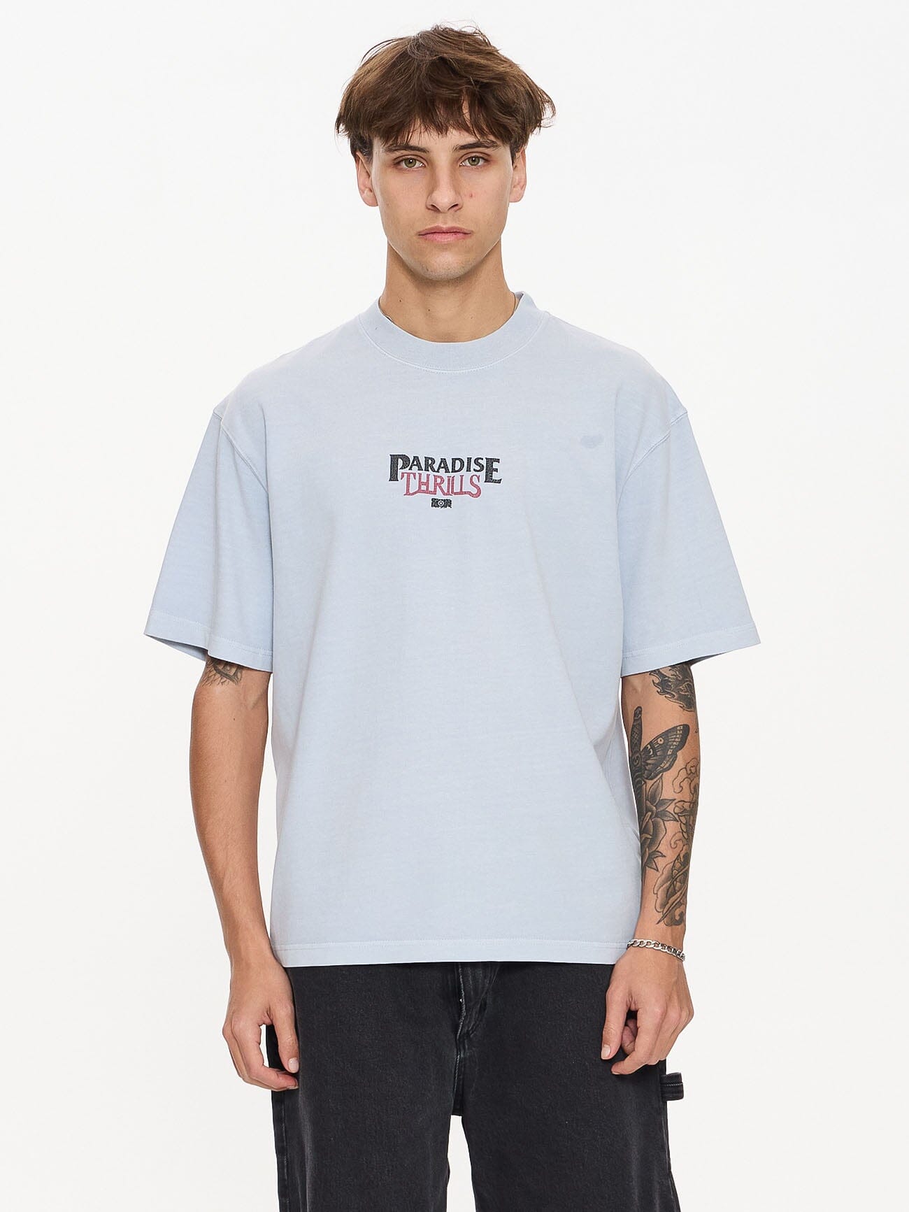 Paradise Valley Box Fit Cropped Tee - Baby Blue