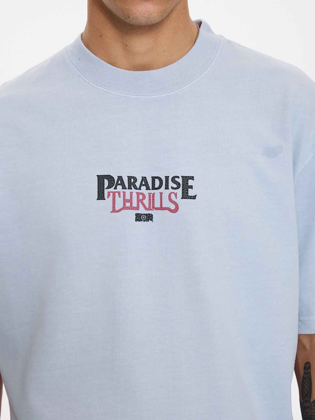 Paradise Valley Box Fit Cropped Tee - Baby Blue