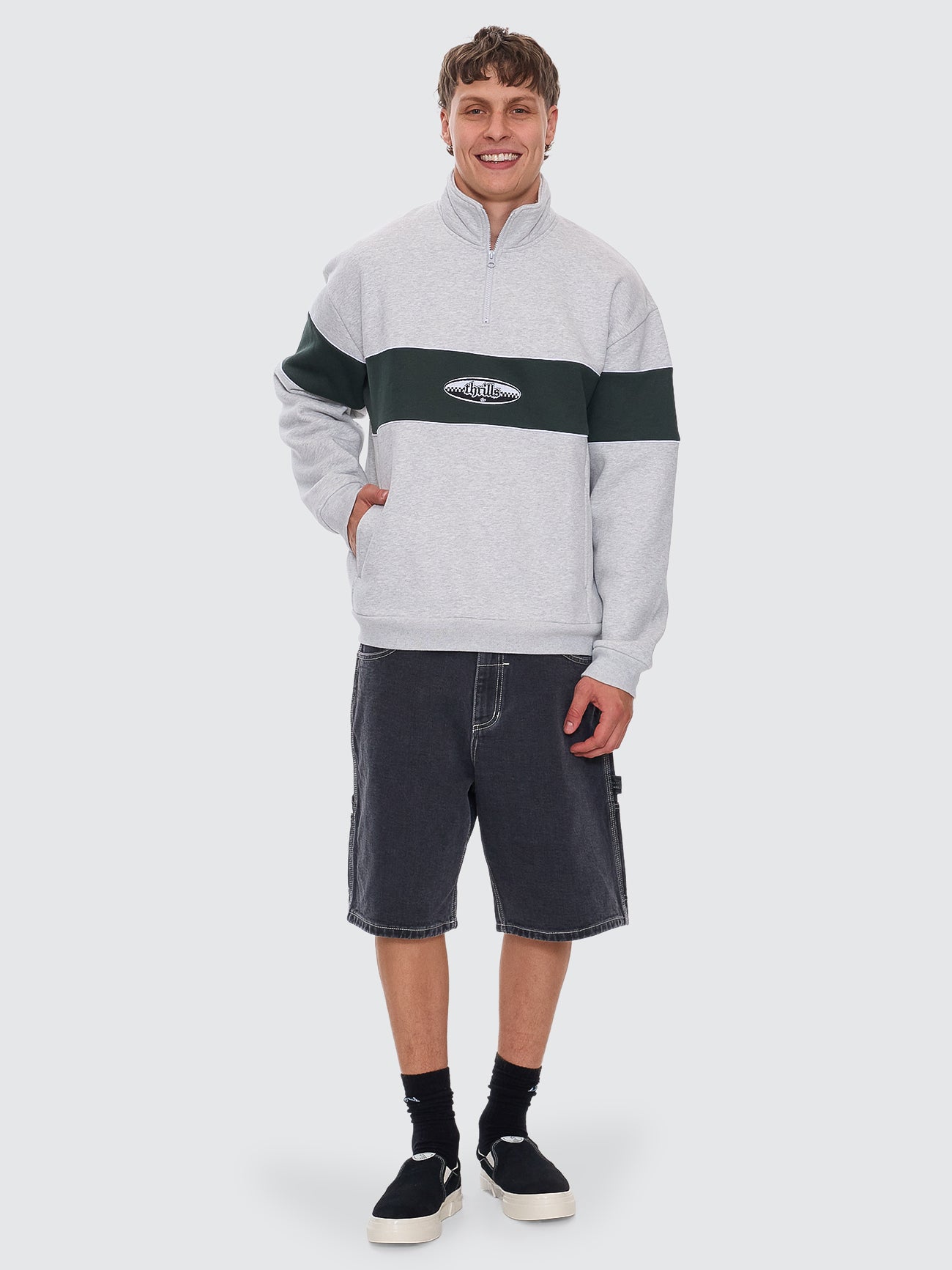 Lifted Spirits Quarter Zip Fleece - Snow Marle