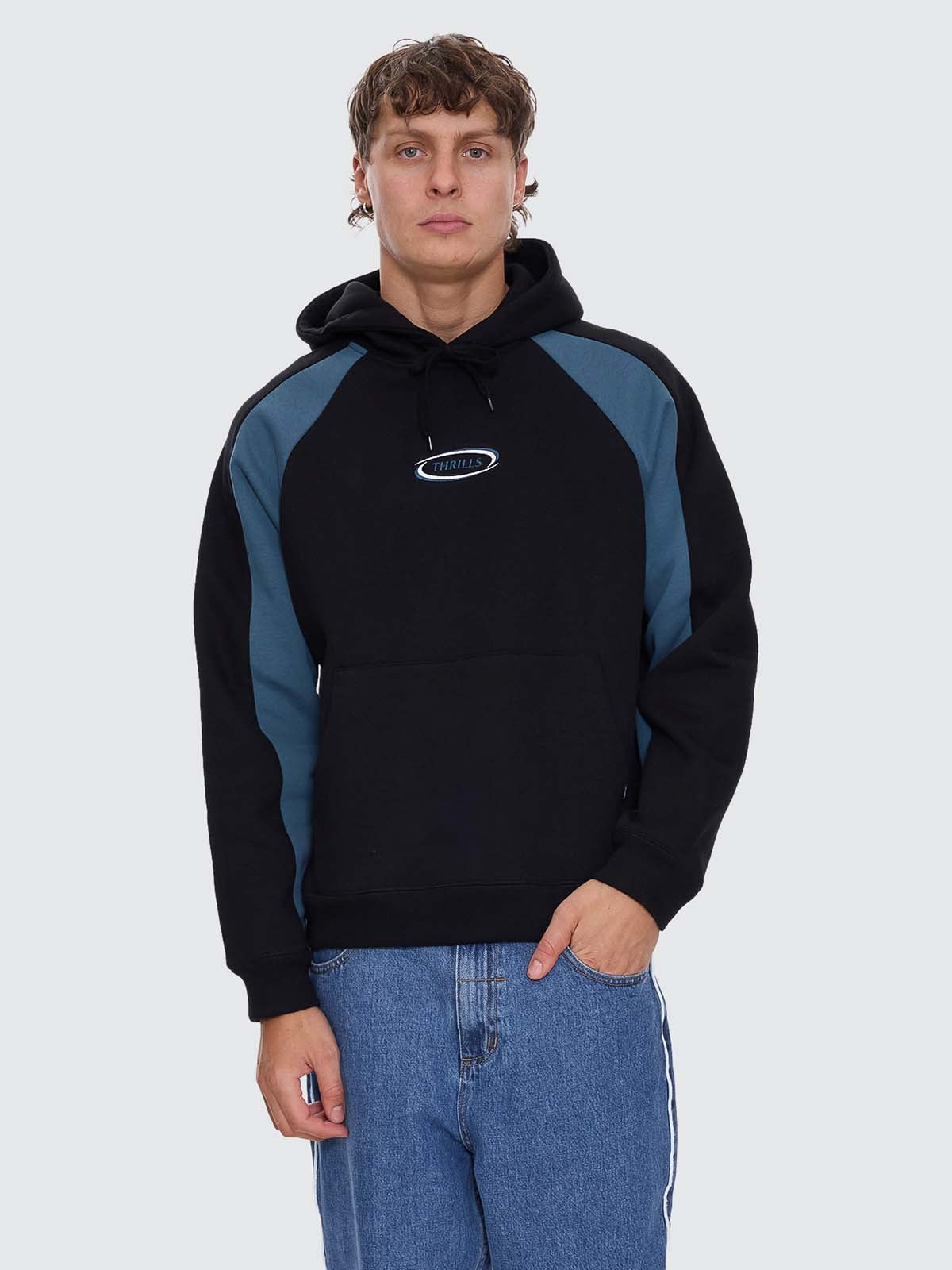 Subside Embro Box Fit Cropped Raglan Hood - Washed Black