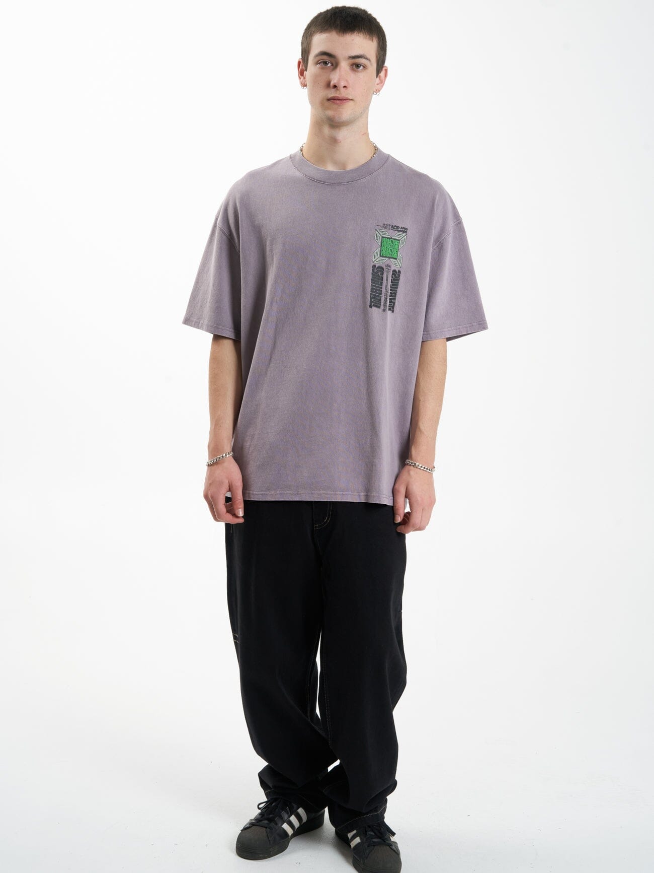 Vibrations Box Fit Oversize Tee - Mineral Gray