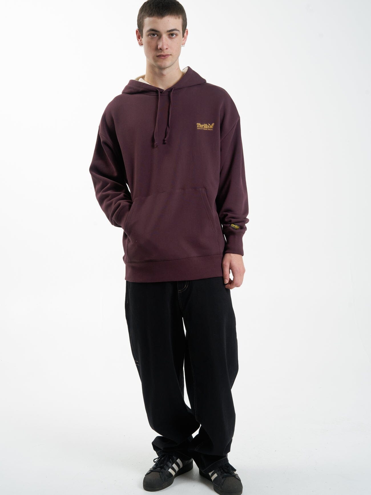 Thrills Union Slouch Pull On Hood - Wine
