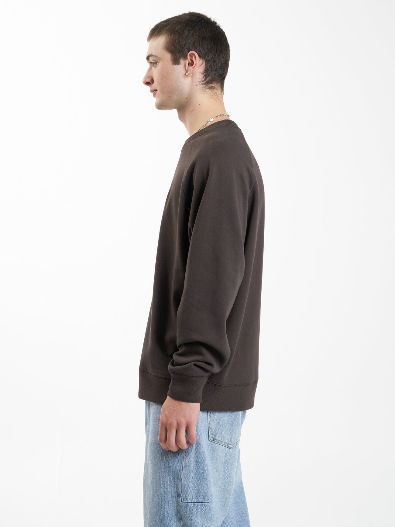 Linked Oversize Raglan Crew - Chocolate Plum