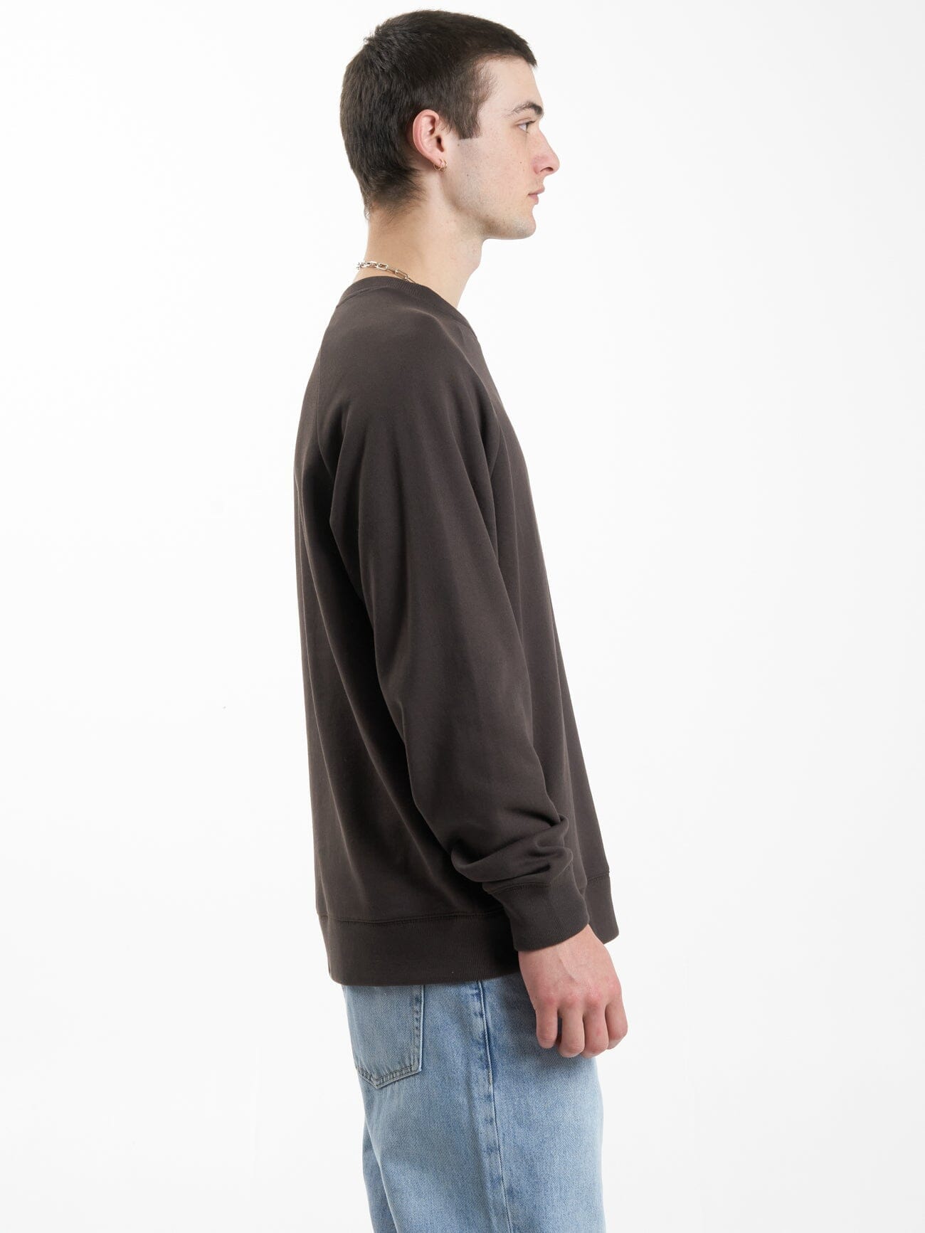 Linked Oversize Raglan Crew - Chocolate Plum