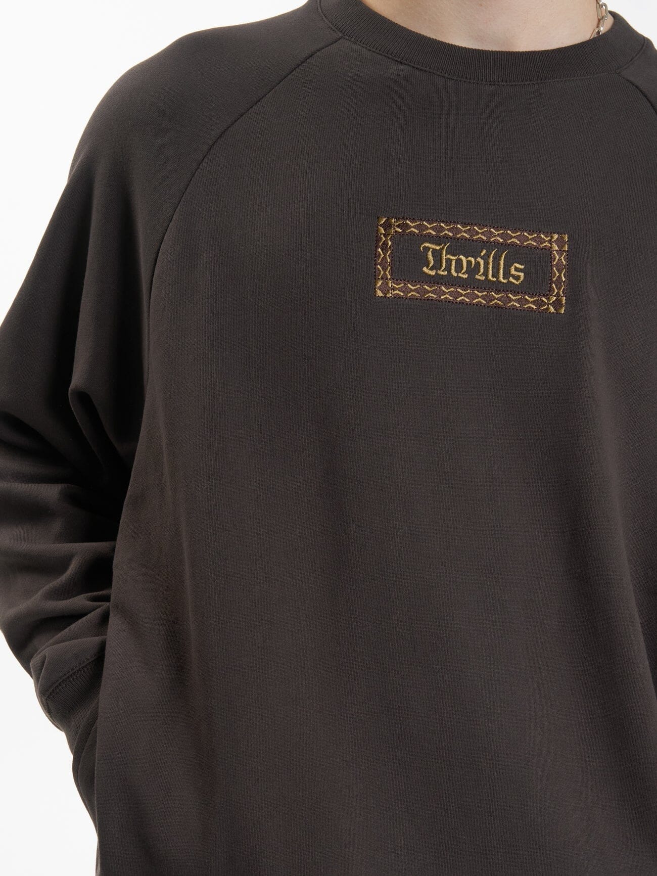 Linked Oversize Raglan Crew - Chocolate Plum