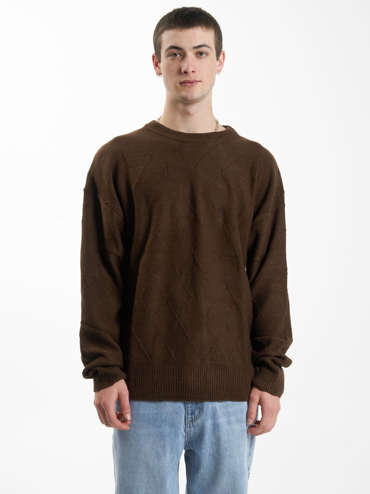 Linked Crew Knit - Chocolate Plum