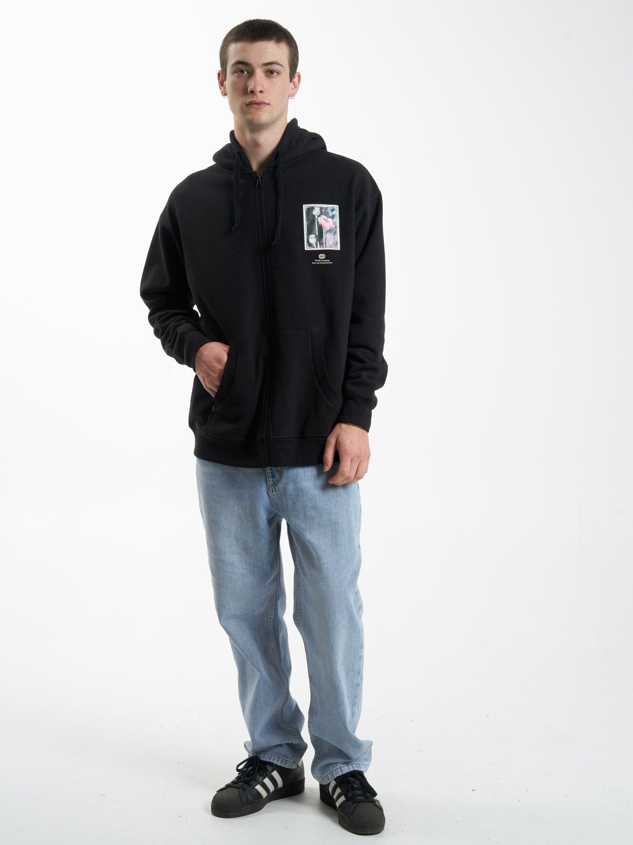 Cortex Zip Hood Fleece - Black