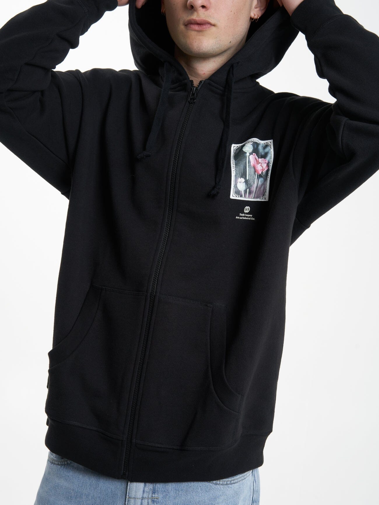 Cortex Zip Hood Fleece - Black