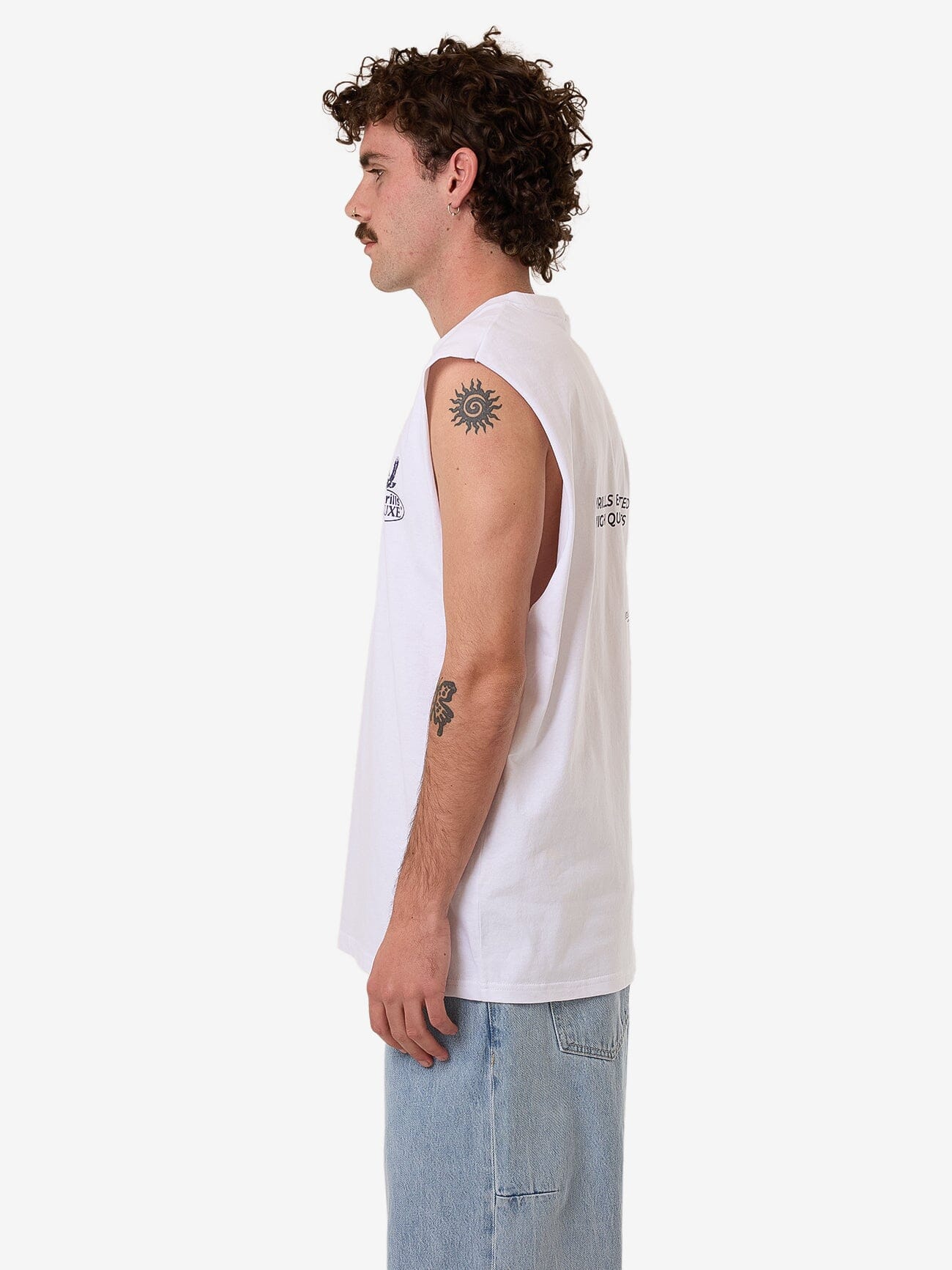Deluxe Merch Fit Muscle Tee - White XS