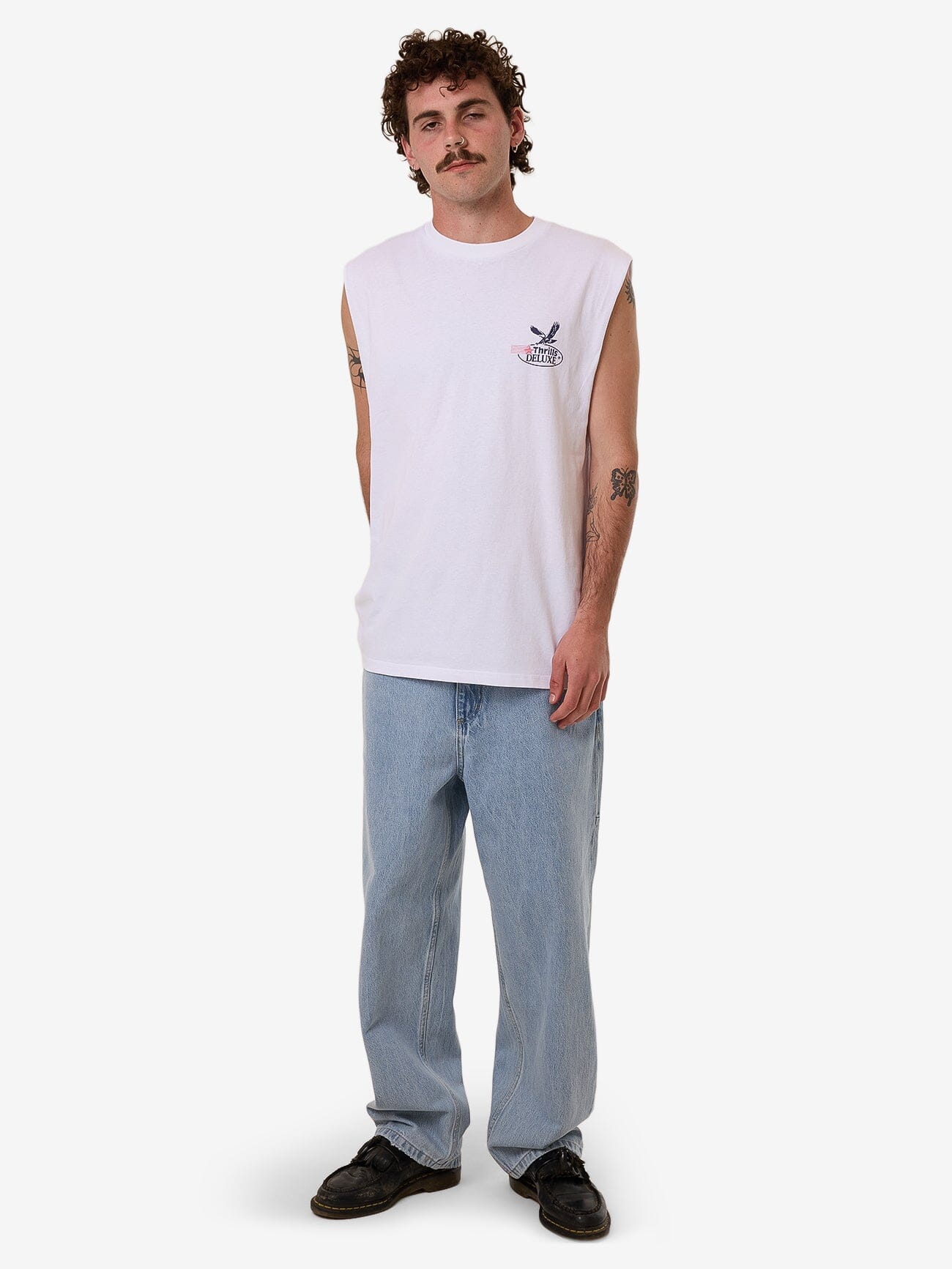 Deluxe Merch Fit Muscle Tee - White XS