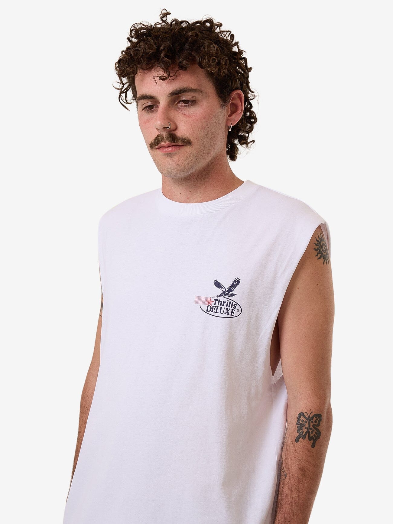 Deluxe Merch Fit Muscle Tee - White XS
