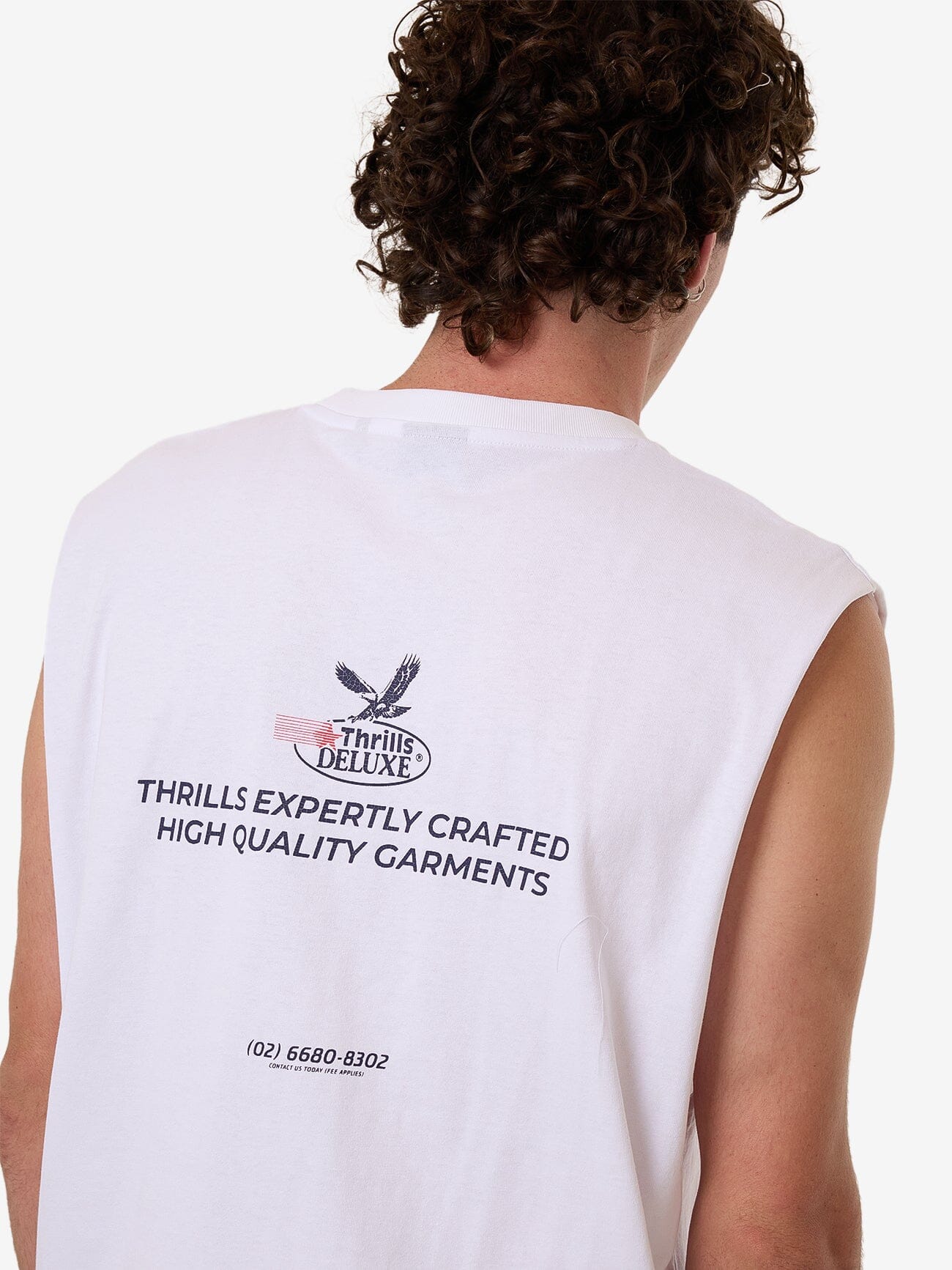 Deluxe Merch Fit Muscle Tee - White XS