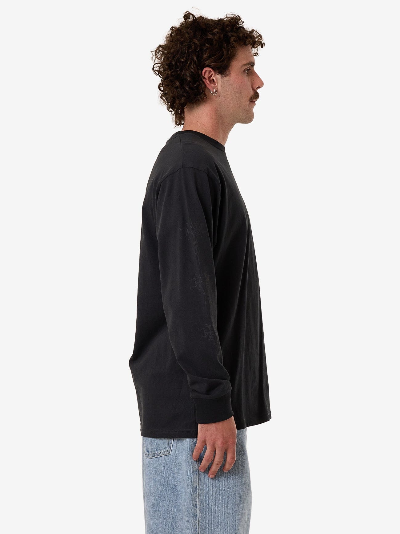 Filter Oversize Fit Long Sleeve Tee - Faded Black XS