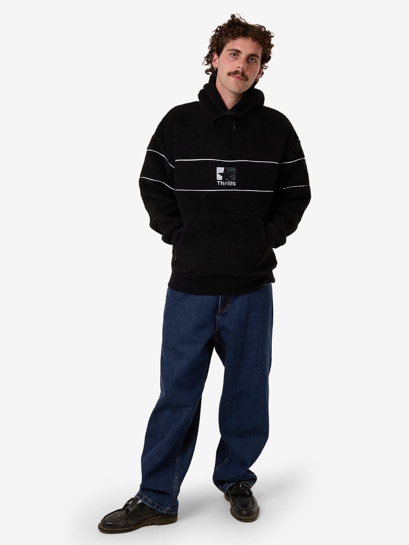 Hazed Slouch Hood Polar Fleece - Black XS