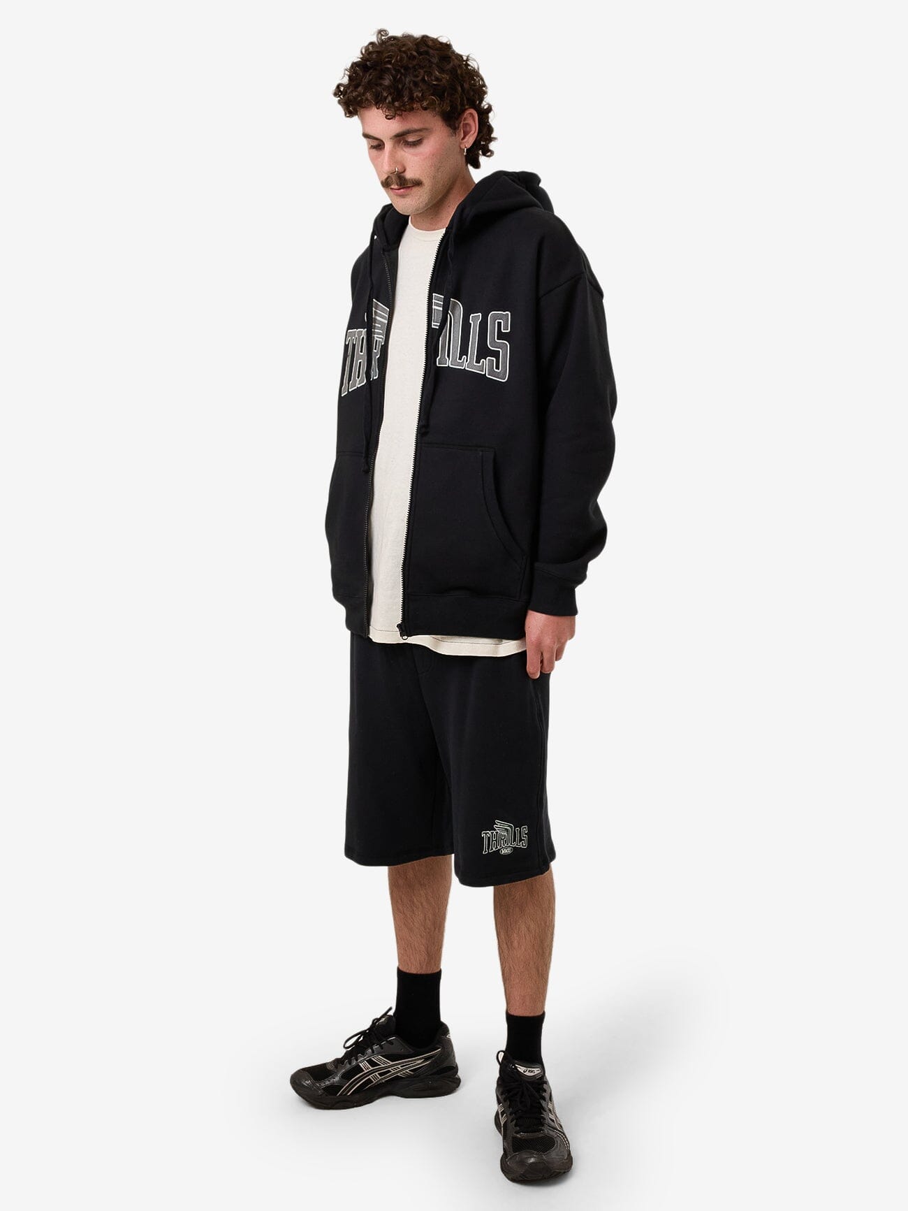 Born To Fly Zip Hood Fleece - Washed Black XS