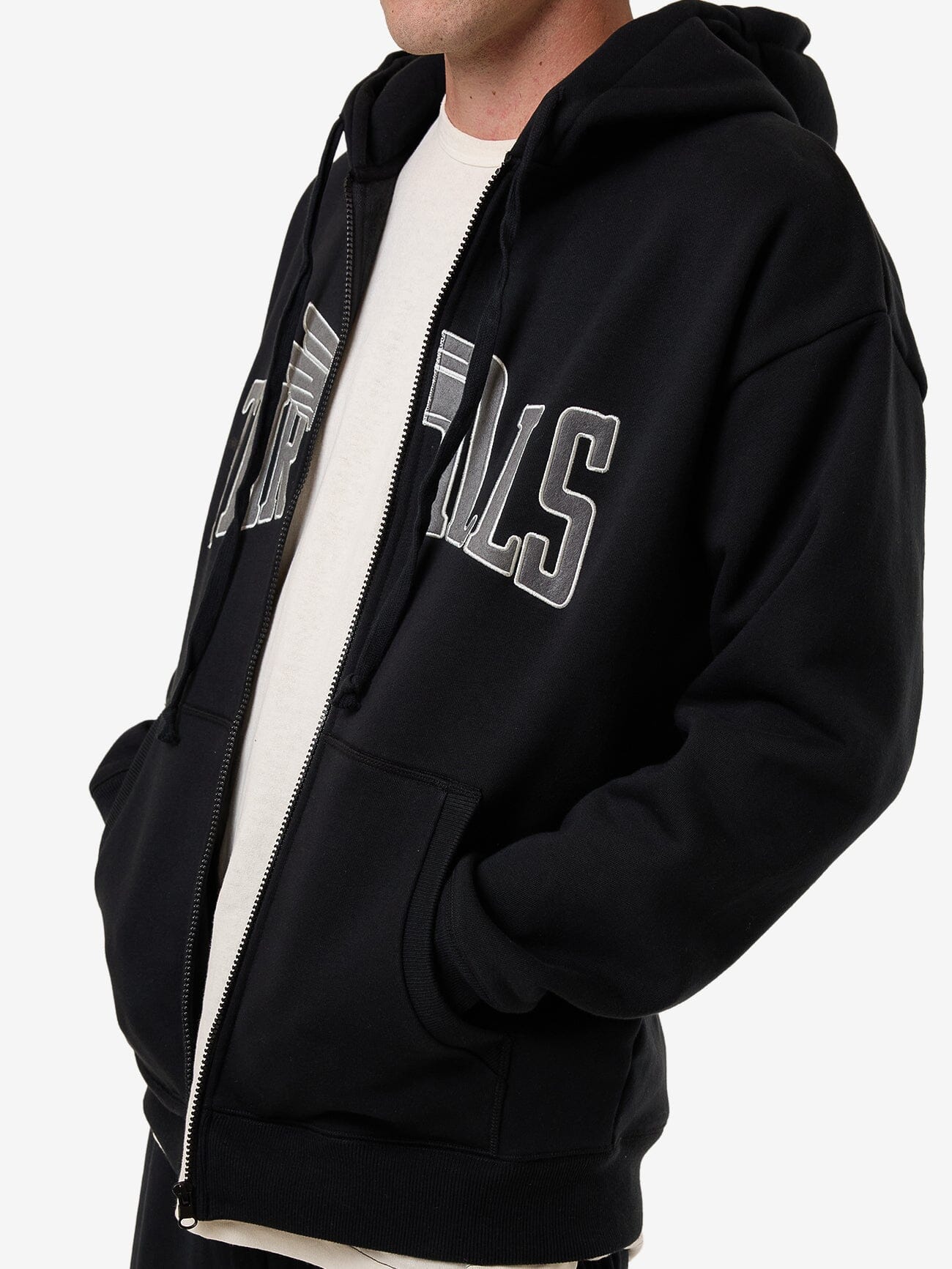Born To Fly Zip Hood Fleece - Washed Black XS