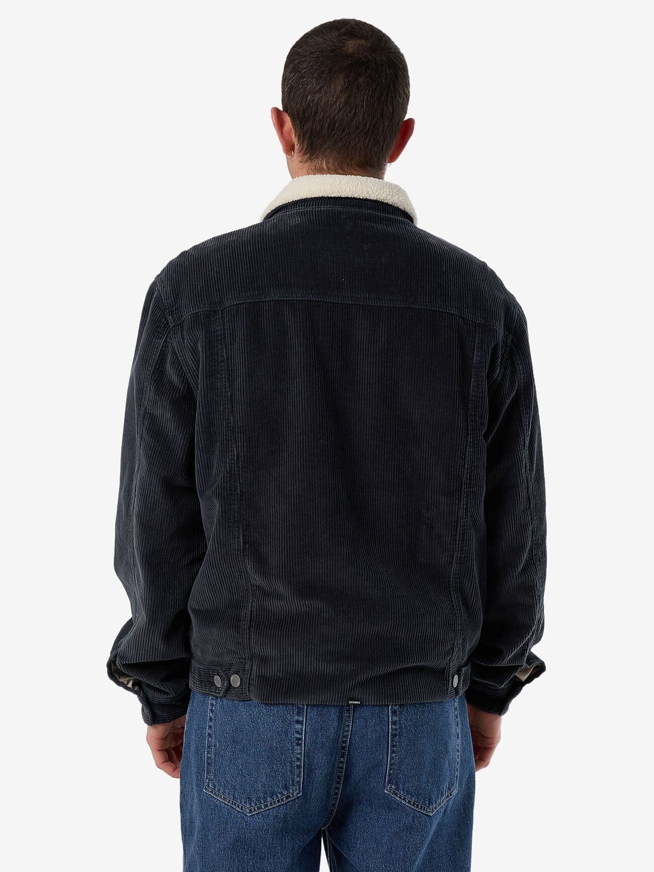 Oversized Sherpa Wanderer Denim Jacket - Asphalt Grey XS