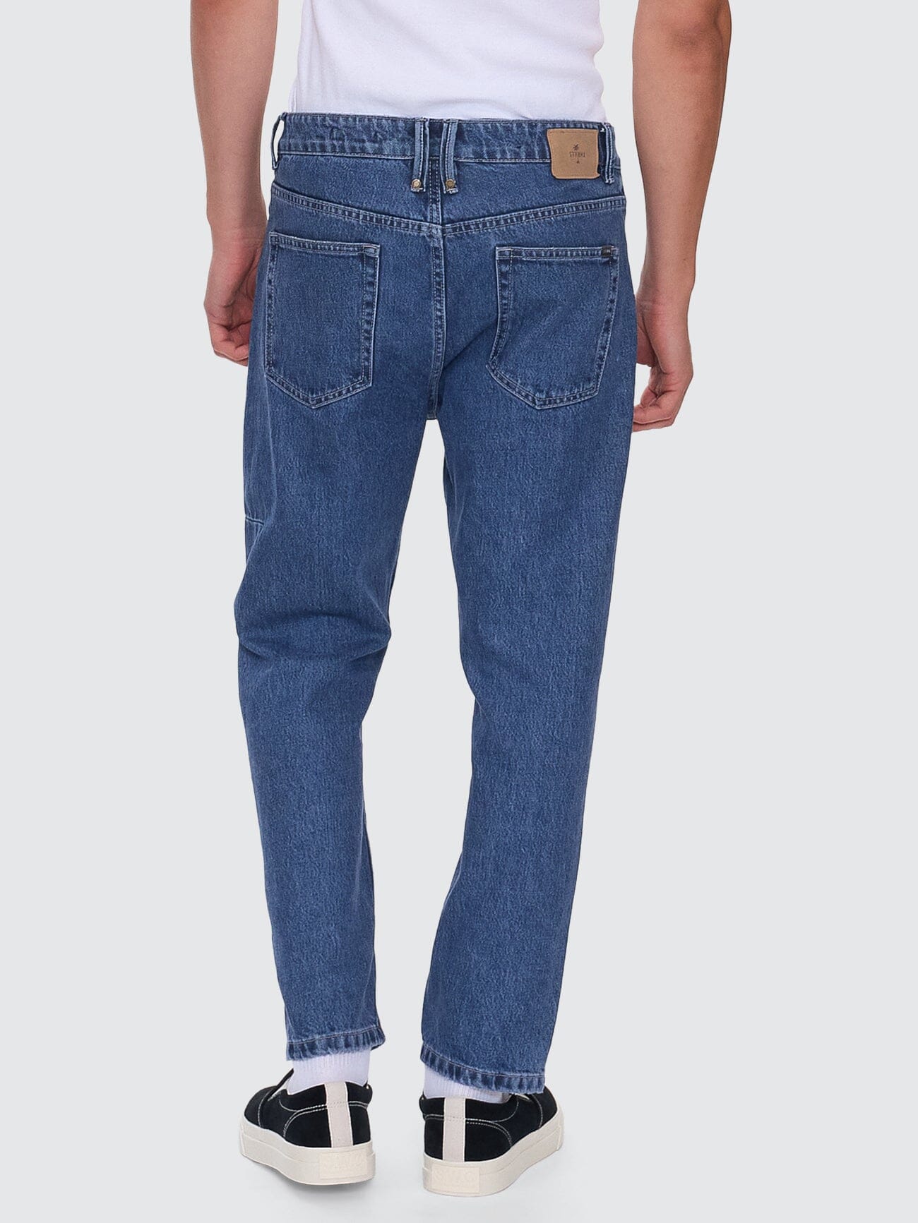 Chopped Straight Cropped Denim Jean - Vintage Rinse Blue 26
