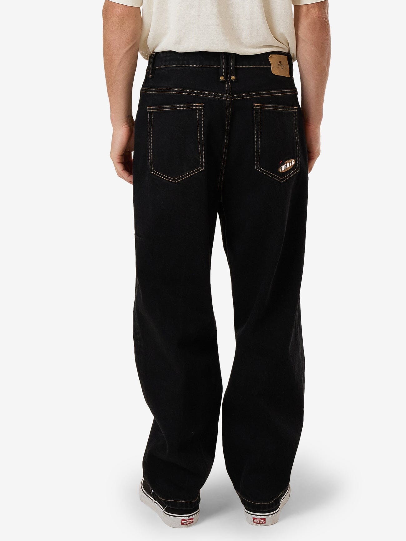 Big Slacker Baggy Embro Denim Jean - Black Rinse