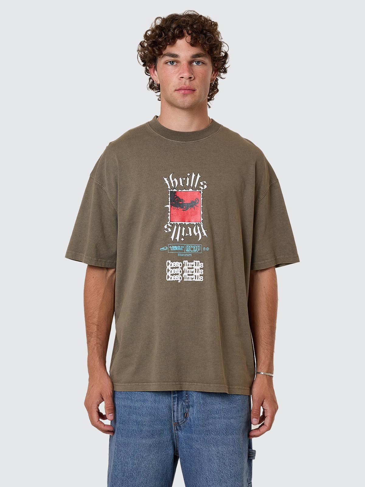 Cheap Thrills Box Fit Oversize Tee - Tarmac