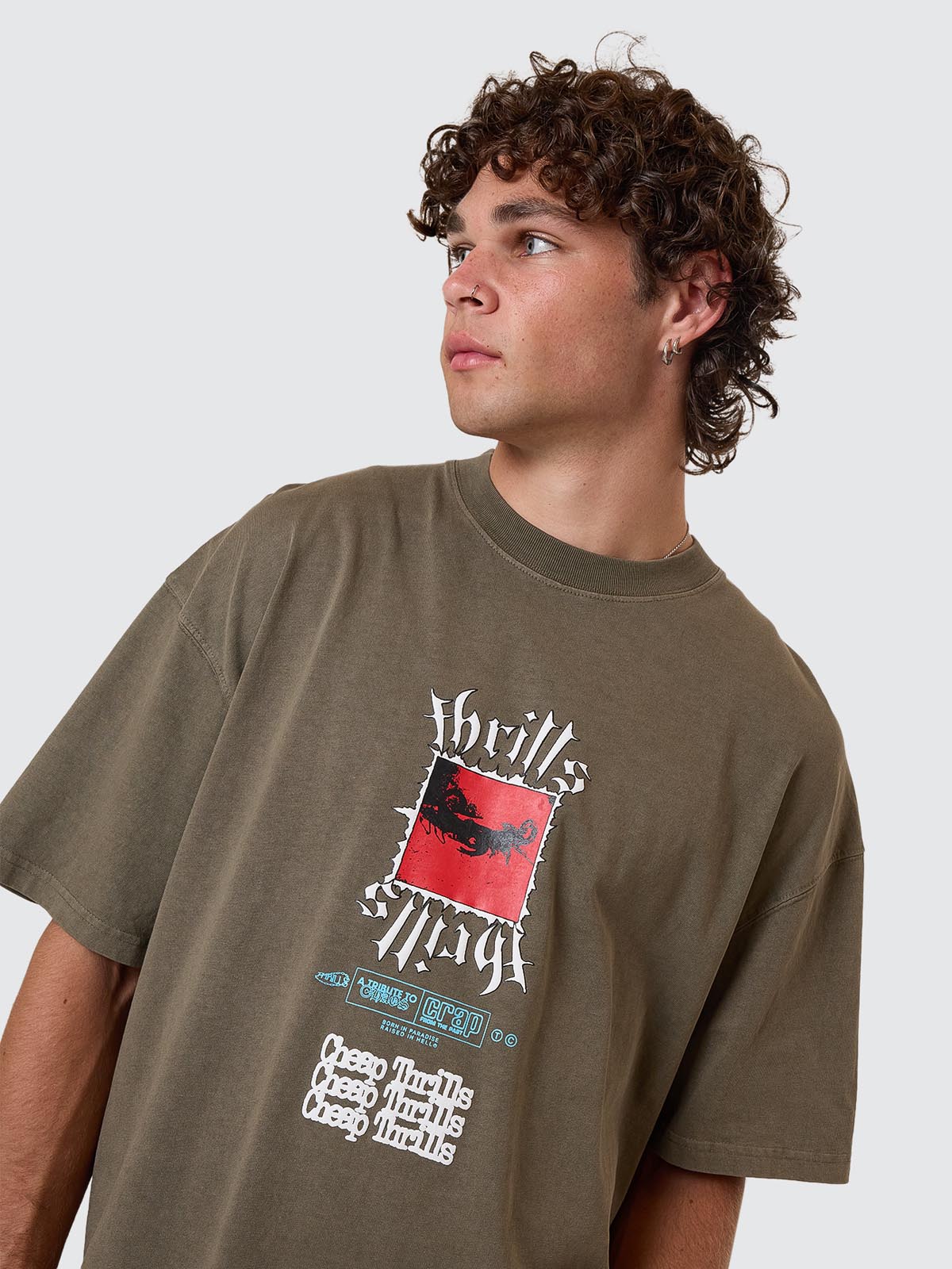 Cheap Thrills Box Fit Oversize Tee - Tarmac