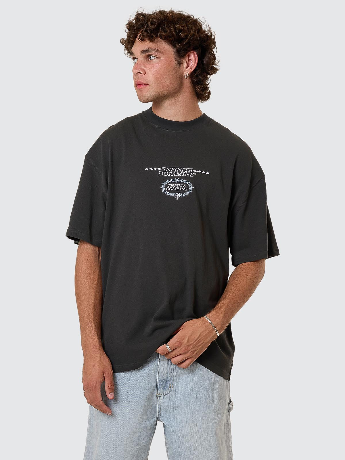 Inifinite Dopamine Box Fit Oversize Tee - Pirate Black XS