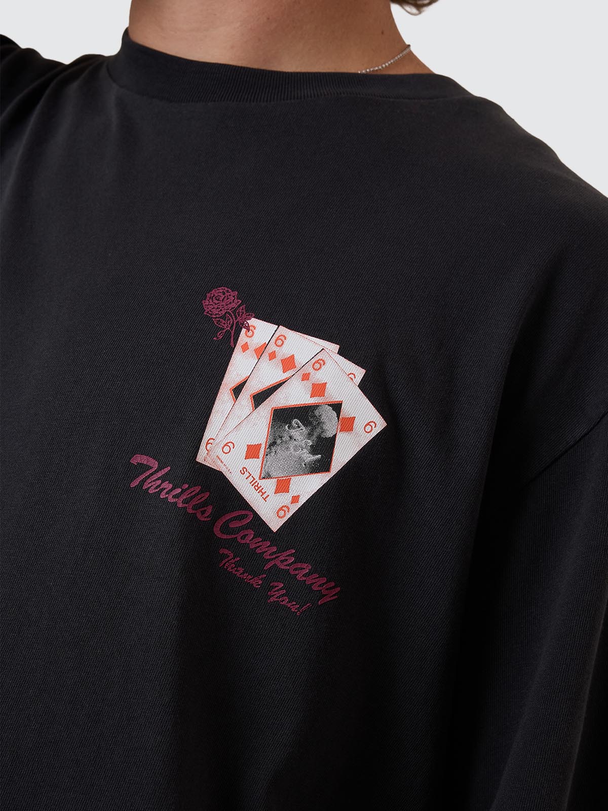 Appreciation Box Fit Cropped Tee - Washed Black XS