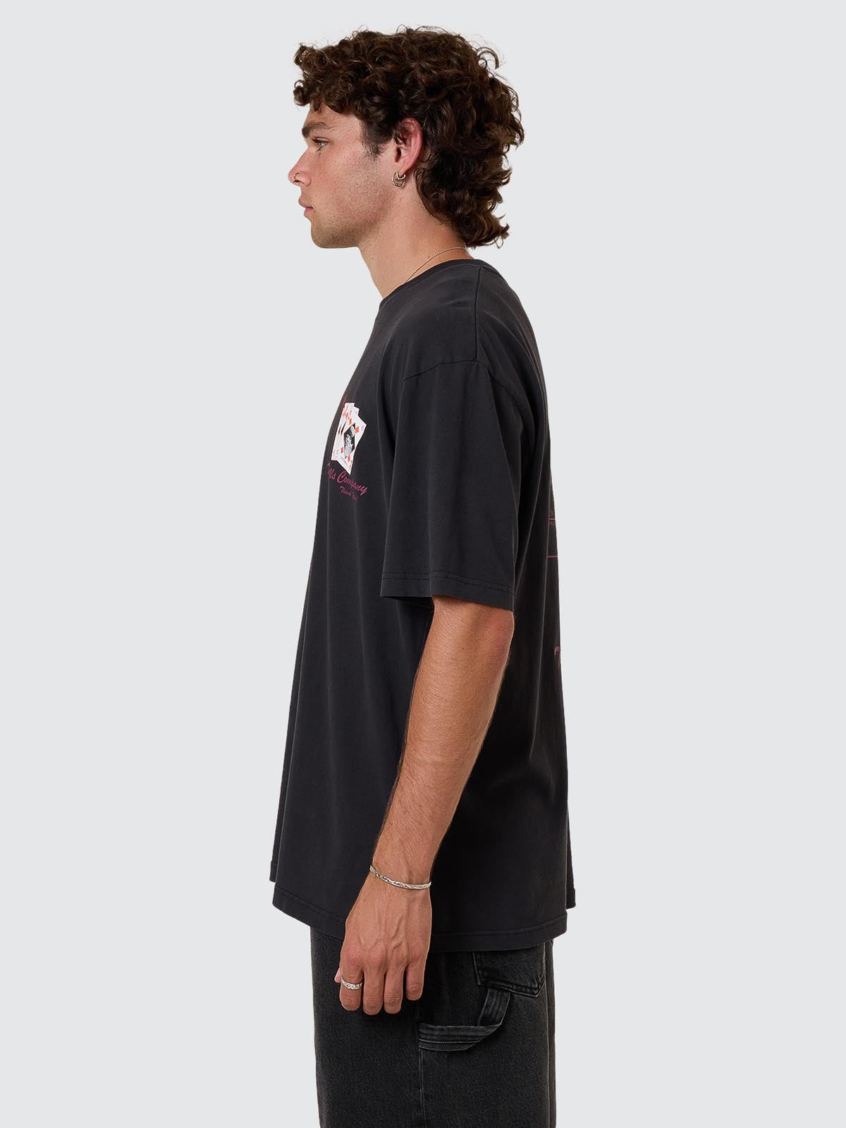 Appreciation Box Fit Cropped Tee - Washed Black XS
