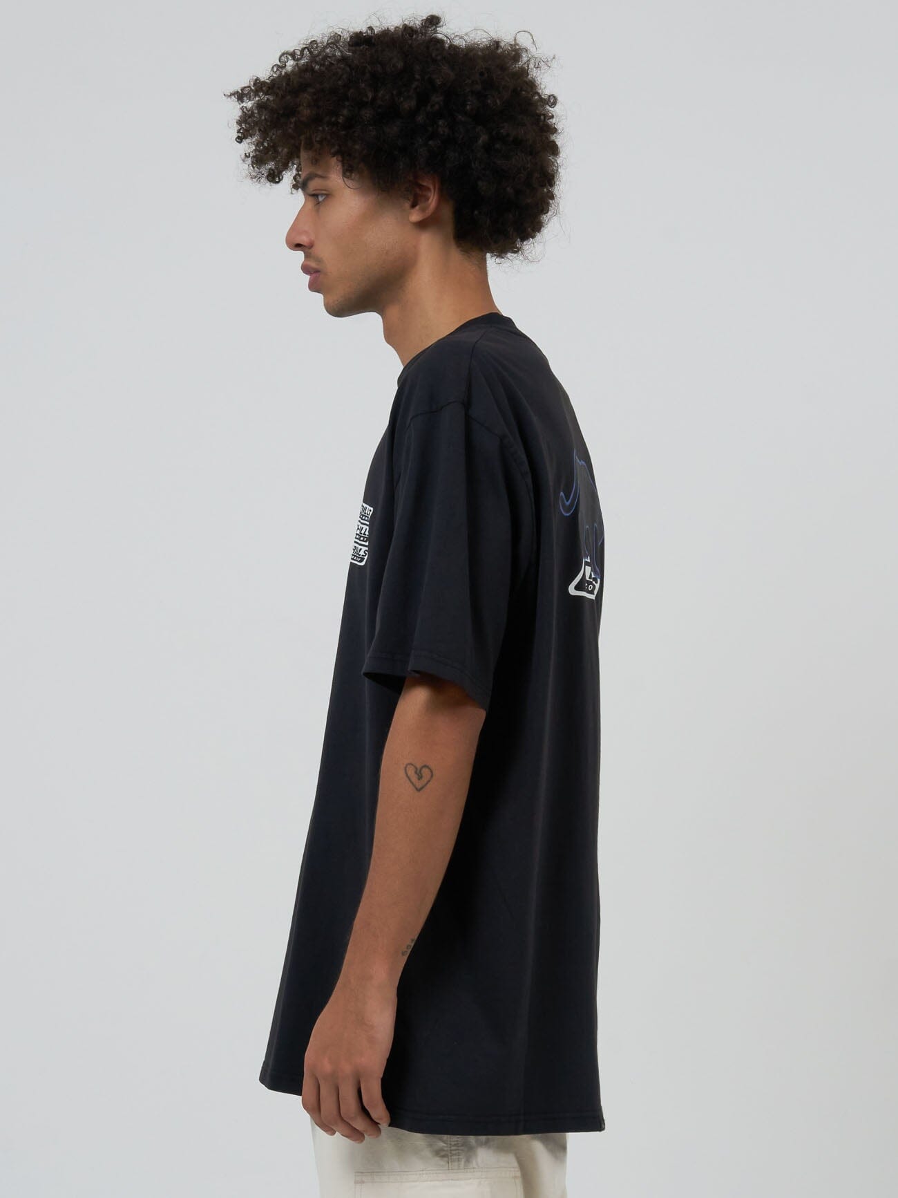 Midnight Runner Oversize Fit Tee - Washed Black