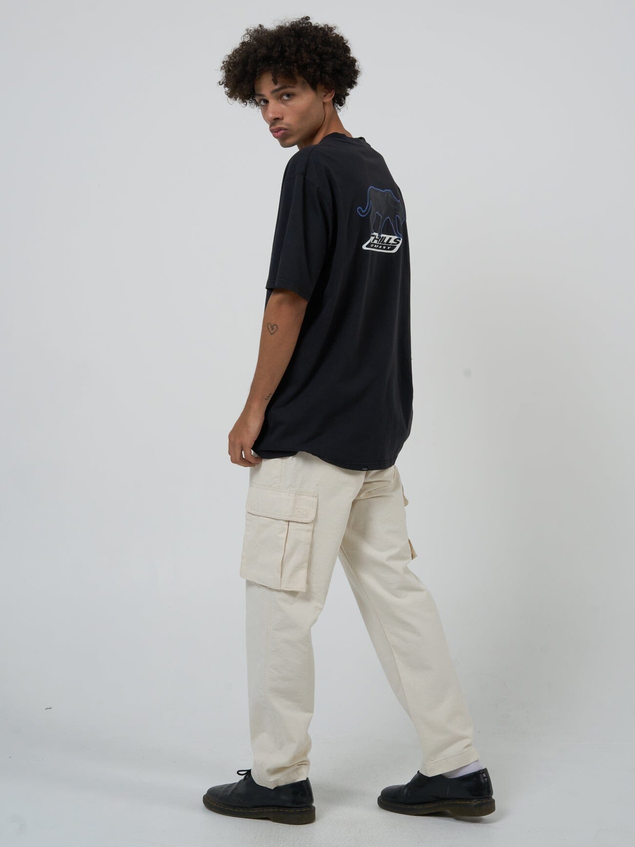 Midnight Runner Oversize Fit Tee - Washed Black
