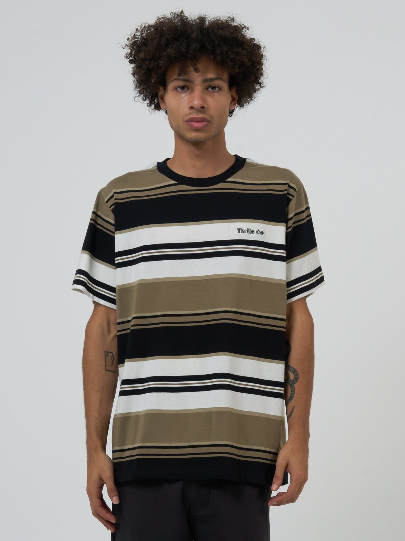 Coordinates Stripe Merch Fit Tee - Desert