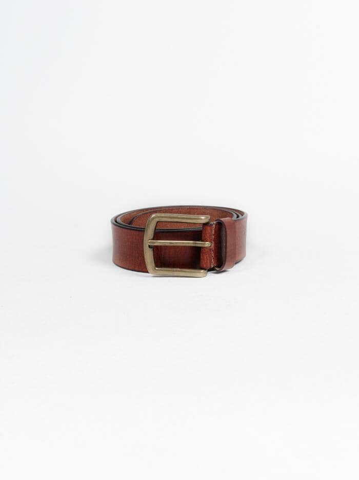 Wide Leather Belt - Tan