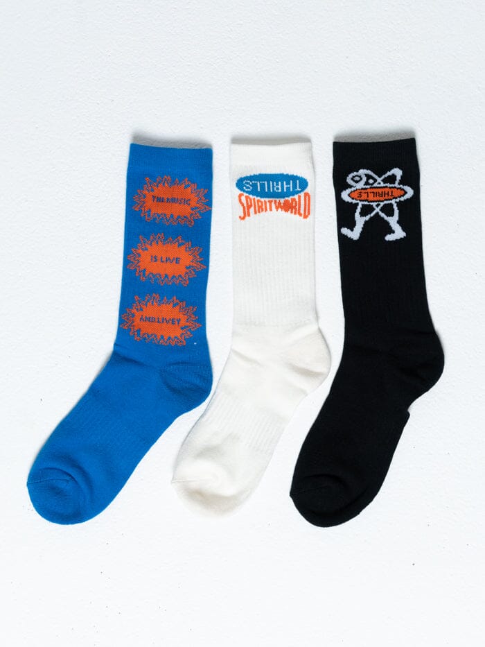 Spirit World 3 Pack Sock - Dirty White - Imperial Blue - Black