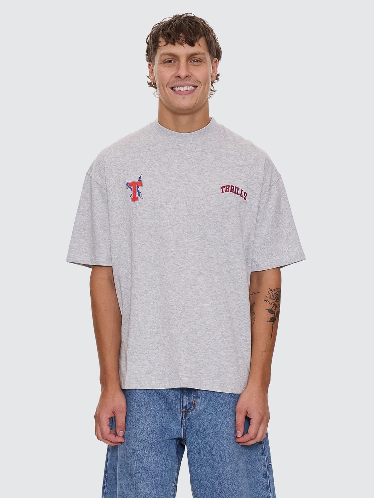 Roosevelt Box Fit Oversize Tee - Snow Marle