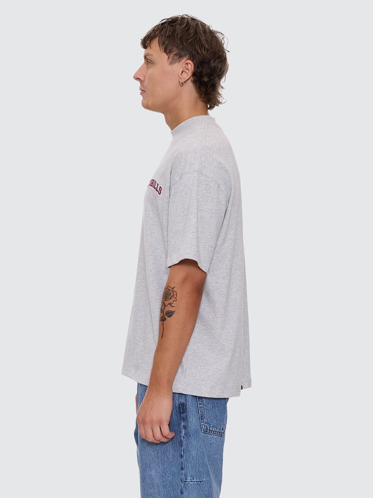 Roosevelt Box Fit Oversize Tee - Snow Marle