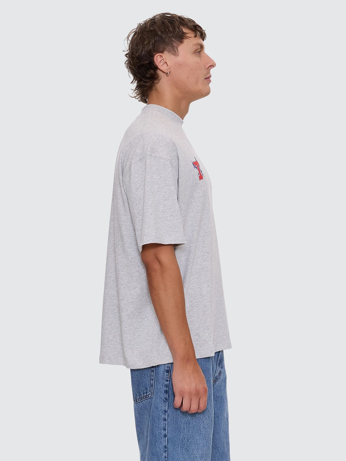 Roosevelt Box Fit Oversize Tee - Snow Marle