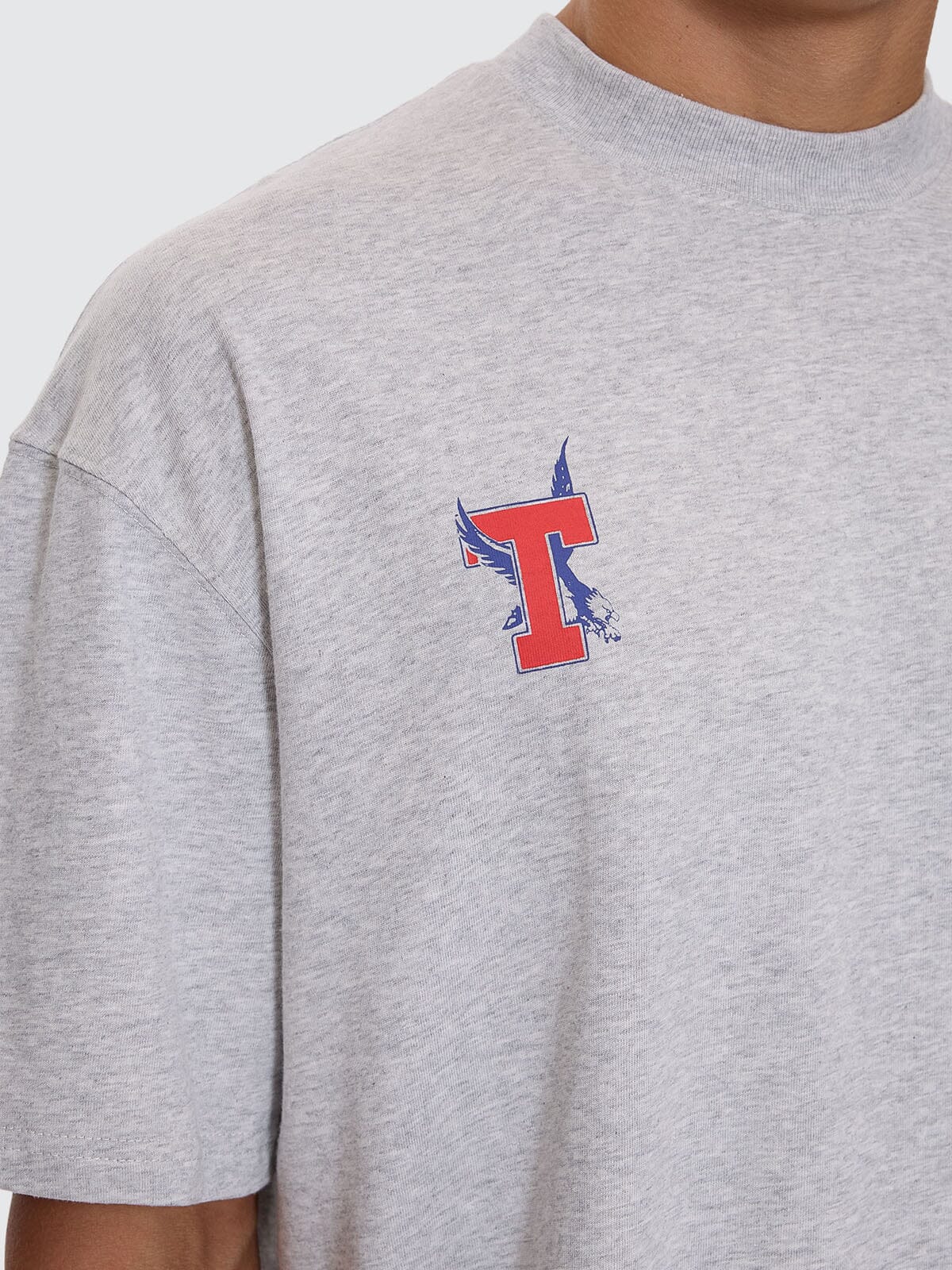 Roosevelt Box Fit Oversize Tee - Snow Marle
