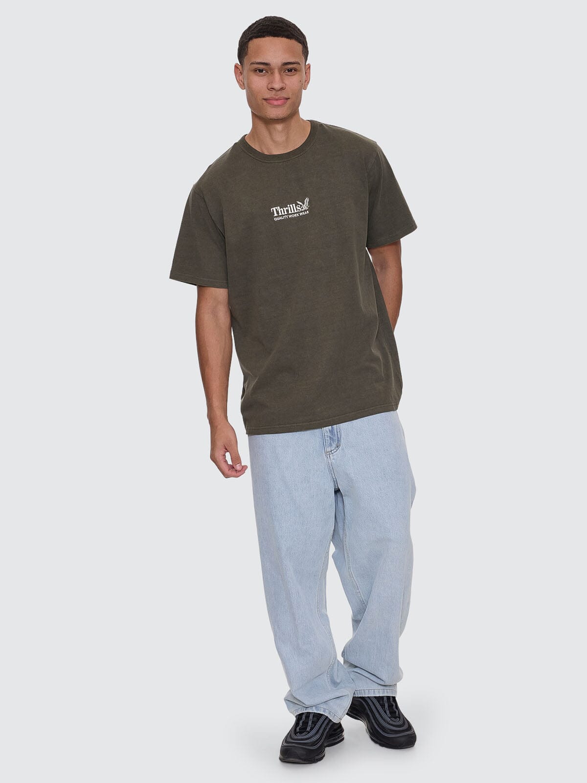 Thrills Workwear Embro Merch Fit Tee - Grape Leaf