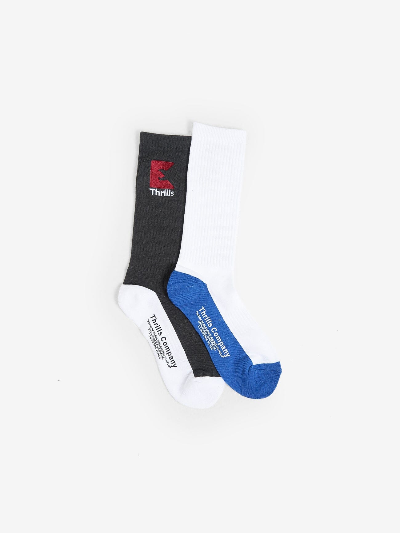 United Front 2 Pack Sock - Ebony - White One Size