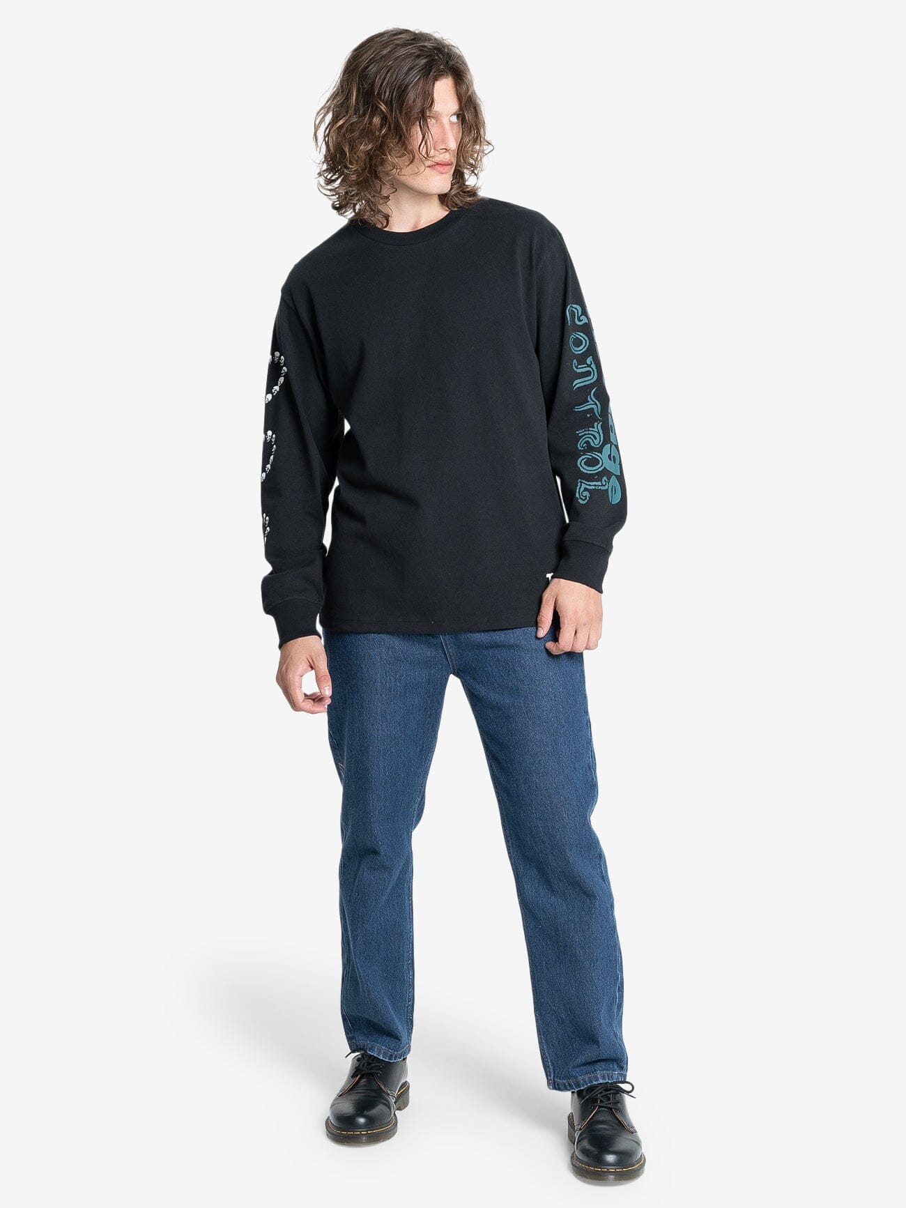 Controlled Damage Oversize Long Sleeve Tee - Black XS