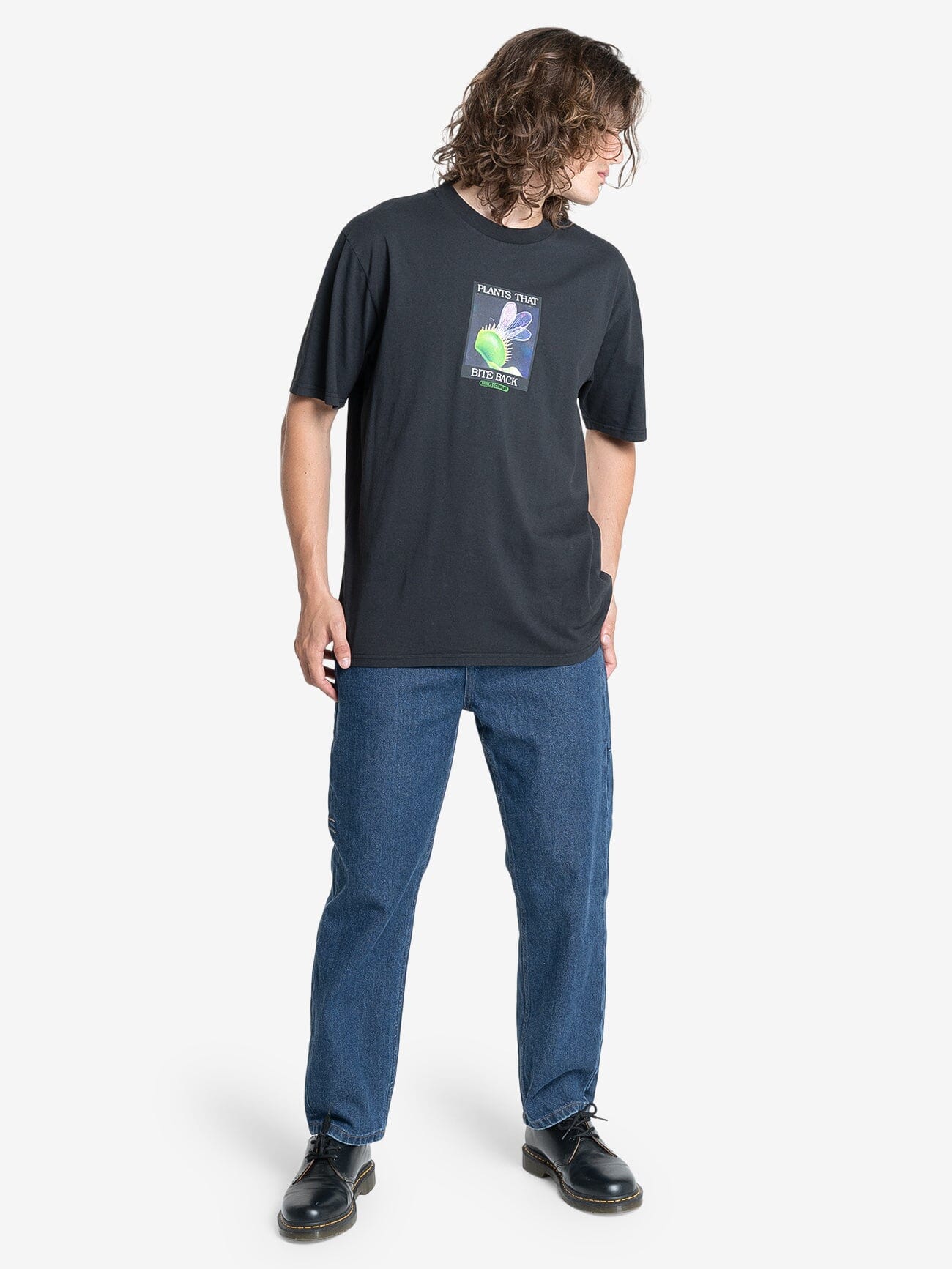 Bite Back Oversize Fit Tee - Washed Black XS